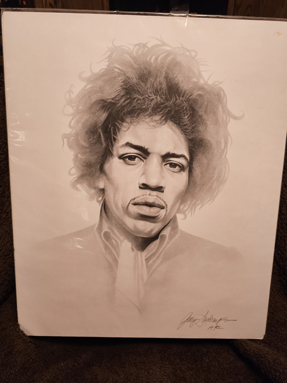 Gary Saderup Charcoal Portrait ~ 1992 Jimi Hendrix